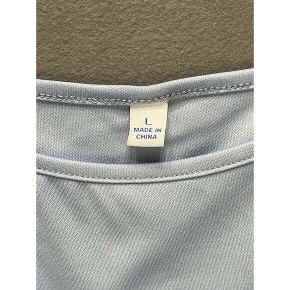 Baby blue tank top with a scoop neckline and wide straps Y2K capsule casual - Picture 3 of 3